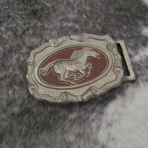 Vintage stallion belt buckle